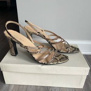Calvin Klein Snakeskin Strappy Pumps